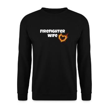 Firefighter wife Shirt - Unisex Pullover - Schwarz - Vorne - Alina (178cm) & Michal (187cm)