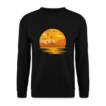 Mountains sunset - Sweat-shirt Unisexe - noir - Devant - Alina (178cm) & Michal (187cm)