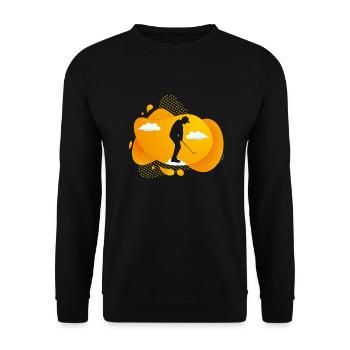 golf golfsport golfspieler auf golfplatz - Unisex Pullover - Schwarz - Vorne - Alina (178cm) & Michal (187cm)
