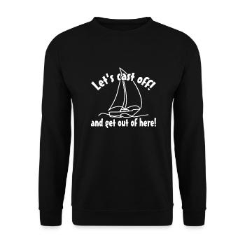 Let's take off - cast off! - Unisex Sweatshirt - black - Front - Alina (178cm) & Michal (187cm)