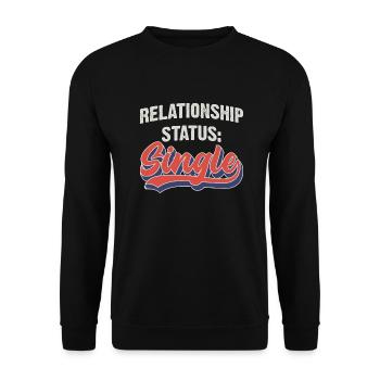 Beziehungsstatus: Single - Unisex Pullover - Schwarz - Vorne - Alina (178cm) & Michal (187cm)