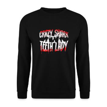 Megalodon Shark Tooth Fossil Collector Gift - Unisex Sweatshirt - black - Front - Alina (178cm) & Michal (187cm)
