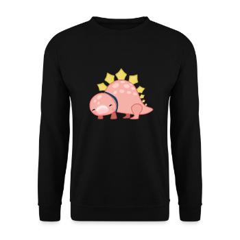Pink cute dinosaur - Unisex Sweatshirt - black - Front - Alina (178cm) & Michal (187cm)