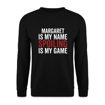 Margaret est mon nom Spoiler est mon jeu - Sweat-shirt Unisexe - noir - Devant - Alina (178cm) & Michal (187cm)