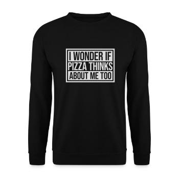 pizza thinks about me - Unisex Sweatshirt - black - Front - Alina (178cm) & Michal (187cm)