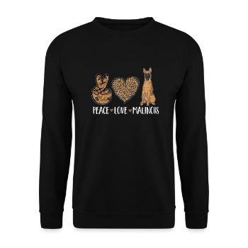 Malinois Belgian Shepherd Mechelaar Dog - Unisex Sweatshirt - black - Front - Alina (178cm) & Michal (187cm)