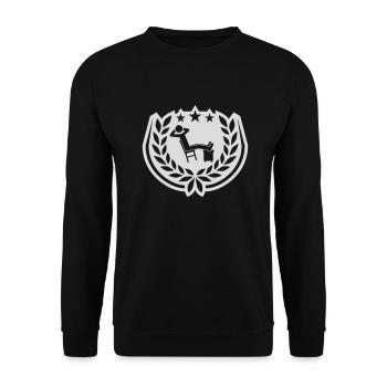 Man relaxes laurel wreath icon - Unisex Sweatshirt - black - Front - Alina (178cm) & Michal (187cm)