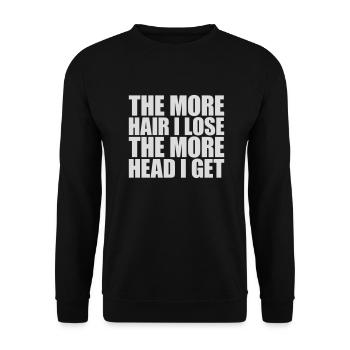 I get more head - Unisex Sweatshirt - black - Front - Alina (178cm) & Michal (187cm)