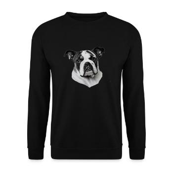 Bulldog français chien anglais 3 - Sweat-shirt Unisexe - noir - Devant - Alina (178cm) & Michal (187cm)
