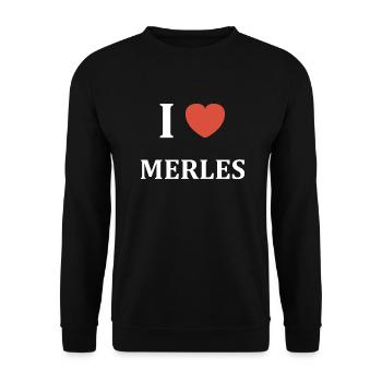 i love Merles - Sweat-shirt Unisexe - noir - Devant - Alina (178cm) & Michal (187cm)