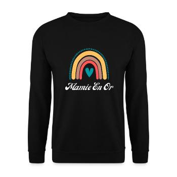 mamie en or - Sweat-shirt Unisexe - noir - Devant - Alina (178cm) & Michal (187cm)