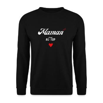 TMaman au top idée cadeau - Sweat-shirt Unisexe - noir - Devant - Alina (178cm) & Michal (187cm)