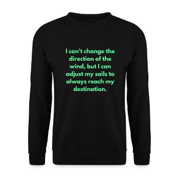 Ich kann die Richtung des Windes nicht ändern, aber ich - Unisex Pullover - Schwarz - Vorne - Alina (178cm) & Michal (187cm)