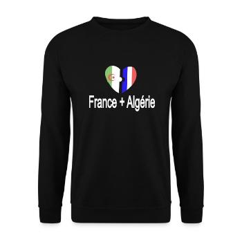FRANCE ALGERIE - Sweat-shirt Unisexe - noir - Devant - Alina (178cm) & Michal (187cm)
