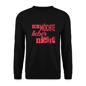 Bartleby der Schreiber - Ich möchte lieber nicht - Unisex Pullover - Schwarz - Vorne - Alina (178cm) & Michal (187cm)