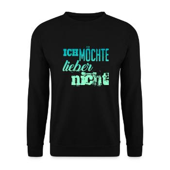 Bartleby der Schreiber - Ich möchte lieber nicht - Unisex Pullover - Schwarz - Vorne - Alina (178cm) & Michal (187cm)