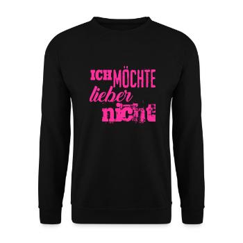 Bartleby der Schreiber - Ich möchte lieber nicht - Unisex Pullover - Schwarz - Vorne - Alina (178cm) & Michal (187cm)
