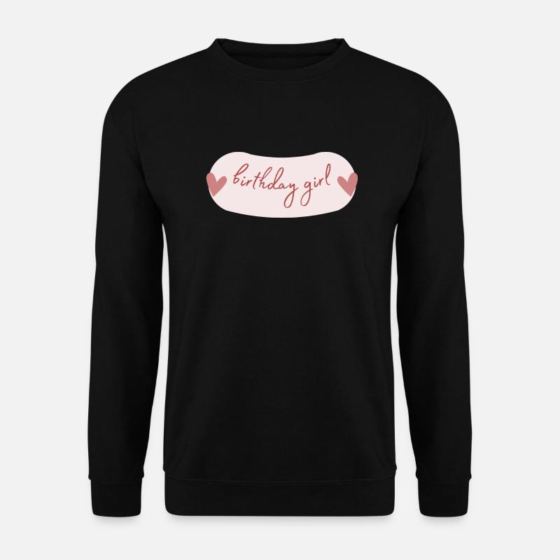Birthday Girl Schriftzug mit Herzen - Unisex Pullover - Schwarz