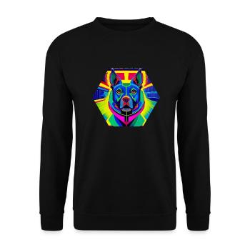 Super hero dog #17 - Unisex Sweatshirt - black - Front - Alina (178cm) & Michal (187cm)