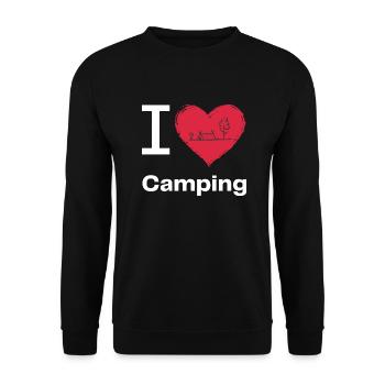 I LOVE Camping - Unisex Pullover - Schwarz - Vorne - Alina (178cm) & Michal (187cm)