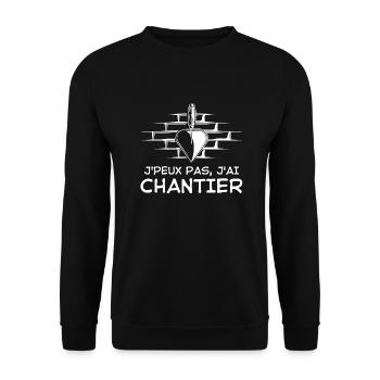 Construction de bâtiment - Sweat-shirt Unisexe - noir - Devant - Alina (178cm) & Michal (187cm)