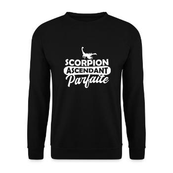 scorpion ascendant parfaite / signe astrologique - Sweat-shirt Unisexe - noir - Devant - Alina (178cm) & Michal (187cm)