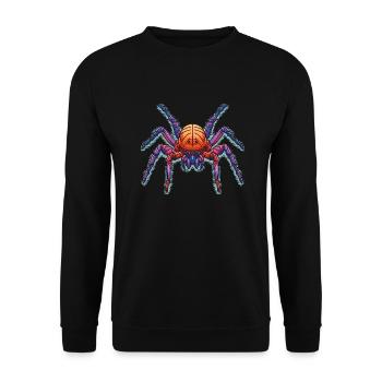 Araignée colorée en plusieurs couleurs - Sweat-shirt Unisexe - noir - Devant - Alina (178cm) & Michal (187cm)