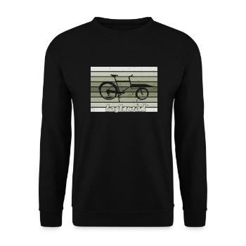 Lastenrad, Retro, Cargobike - Unisex Pullover - Schwarz - Vorne - Alina (178cm) & Michal (187cm)
