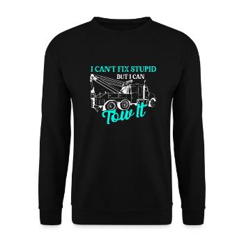 Je ne peux pas réparer stupide mais je peux le remorquer dépanneur - Sweat-shirt Unisexe - noir - Devant - Alina (178cm) & Michal (187cm)