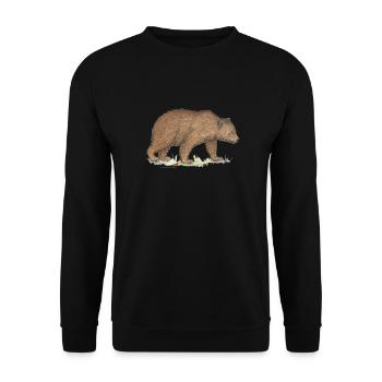 Braunbär - Unisex Pullover - Schwarz - Vorne - Alina (178cm) & Michal (187cm)
