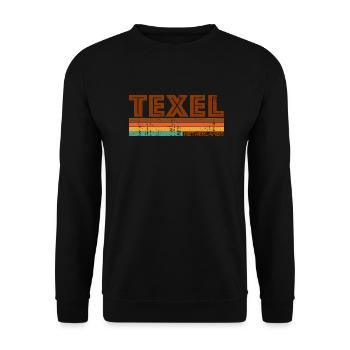 Vintage 1980s Style Texel Netherlands - Sweat-shirt Unisexe - noir - Devant - Alina (178cm) & Michal (187cm)