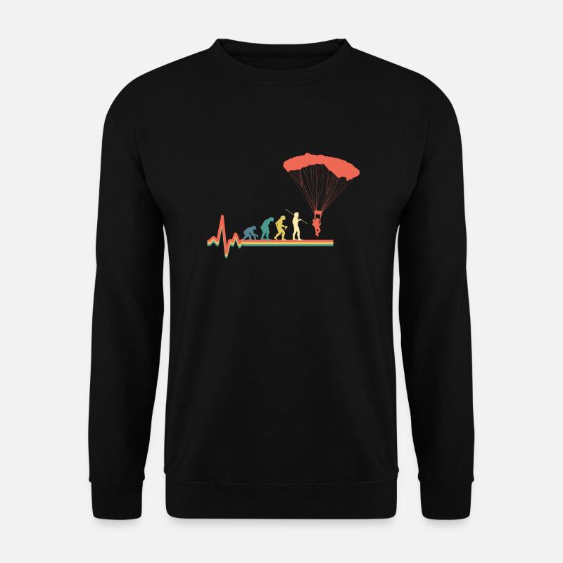 Parachutisme Évolution du parachutisme - Sweat-shirt Unisexe - noir