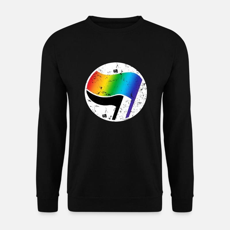 Antifa LGBT Logo Grunge - Unisex Pullover - Schwarz