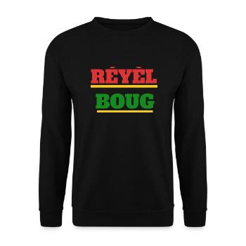 Réyèl Boug - Sweat-shirt Unisexe - noir - Devant - Alina (178cm) & Michal (187cm)