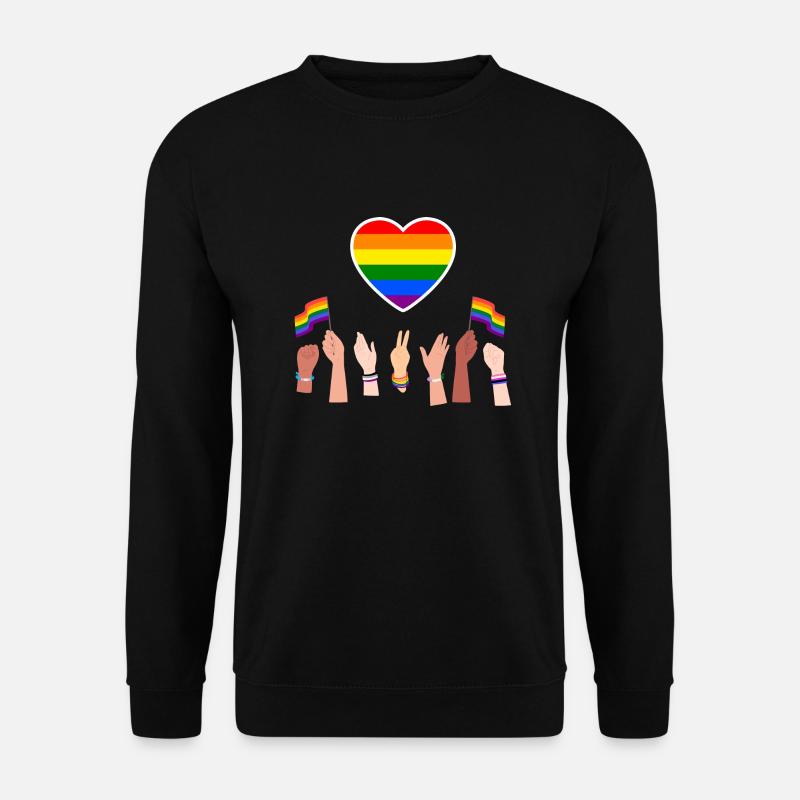 Herz Gay Pride - Unisex Pullover - Schwarz