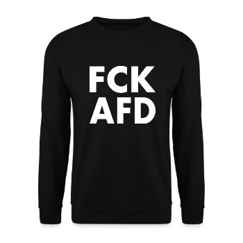 Fck afd - Unisex Pullover - Schwarz - Vorne - Alina (178cm) & Michal (187cm)