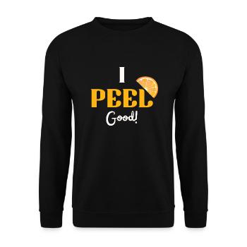 I peel good orange - Unisex Sweatshirt - black - Front - Alina (178cm) & Michal (187cm)