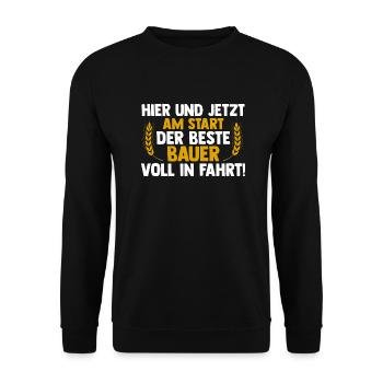 Landwirtschaft Landwirt Traktor Bauernhof Bauer - Unisex Pullover - Schwarz - Vorne - Alina (178cm) & Michal (187cm)