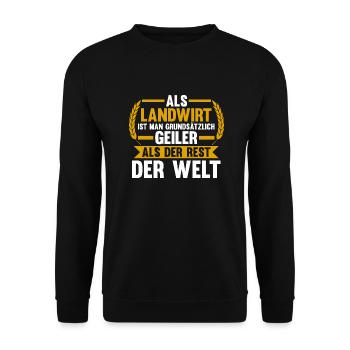 Landwirtschaft Bauer Landwirt - Unisex Pullover - Schwarz - Vorne - Alina (178cm) & Michal (187cm)
