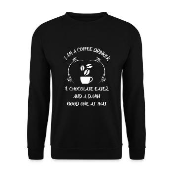 Café, expresso, café et chocolat - Sweat-shirt Unisexe - noir - Devant - Alina (178cm) & Michal (187cm)