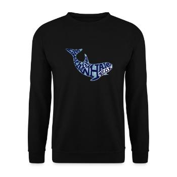 everything will be o.k. walfisch Spruch LEtter art - Unisex Pullover - Schwarz - Vorne - Alina (178cm) & Michal (187cm)
