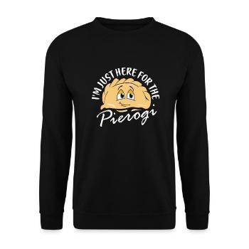 Je suis juste ici pour la cuisine polonaise Pierogi Polsk - Sweat-shirt Unisexe - noir - Devant - Alina (178cm) & Michal (187cm)