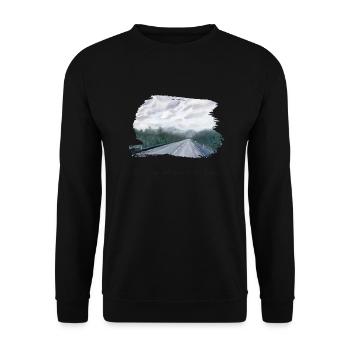 Alle Wege hat man in den Beinen. - Unisex Pullover - Schwarz - Vorne - Alina (178cm) & Michal (187cm)