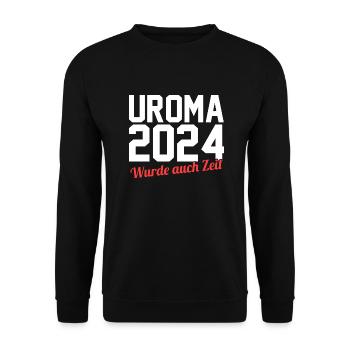 Urgroßmutter 2024 Uroma - Unisex Pullover - Schwarz - Vorne - Alina (178cm) & Michal (187cm)