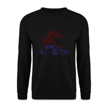 Wellen JDM Sonne S15 Silvia Japan Tuning Auto 90s - Unisex Pullover - Schwarz - Vorne - Alina (178cm) & Michal (187cm)