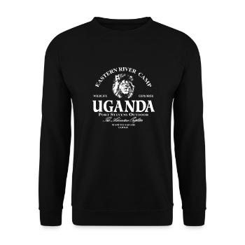 Ouganda - Lion - Sweat-shirt Unisexe - noir - Devant - Alina (178cm) & Michal (187cm)