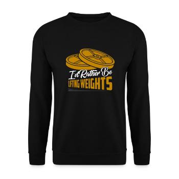 I'd Rather Be Weight Lifting Workout Training - Unisex Pullover - Schwarz - Vorne - Alina (178cm) & Michal (187cm)