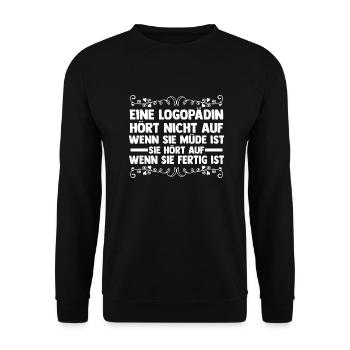 Logopädie Logopädin - Unisex Pullover - Schwarz - Vorne - Alina (178cm) & Michal (187cm)