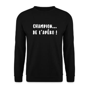 Champion de l’apéro - Sweat-shirt Unisexe - noir - Devant - Alina (178cm) & Michal (187cm)