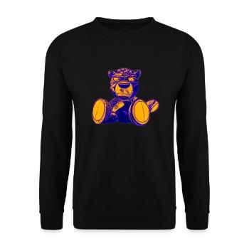 Creepy Teddy Yellow - Unisex Pullover - Schwarz - Vorne - Alina (178cm) & Michal (187cm)